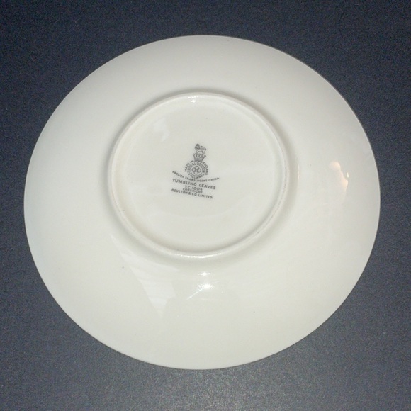 Royal Doulton Tumbling Leaves Demitasse Saucer Vintage China England Espresso - Picture 3 of 4